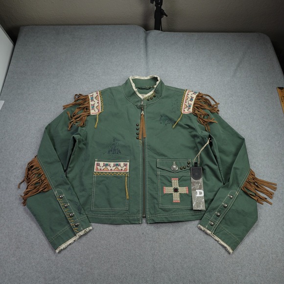 Double D Ranch Jackets & Blazers - Double D Ranch Jacket Womens Large Green Captured Scout Western Embroidered